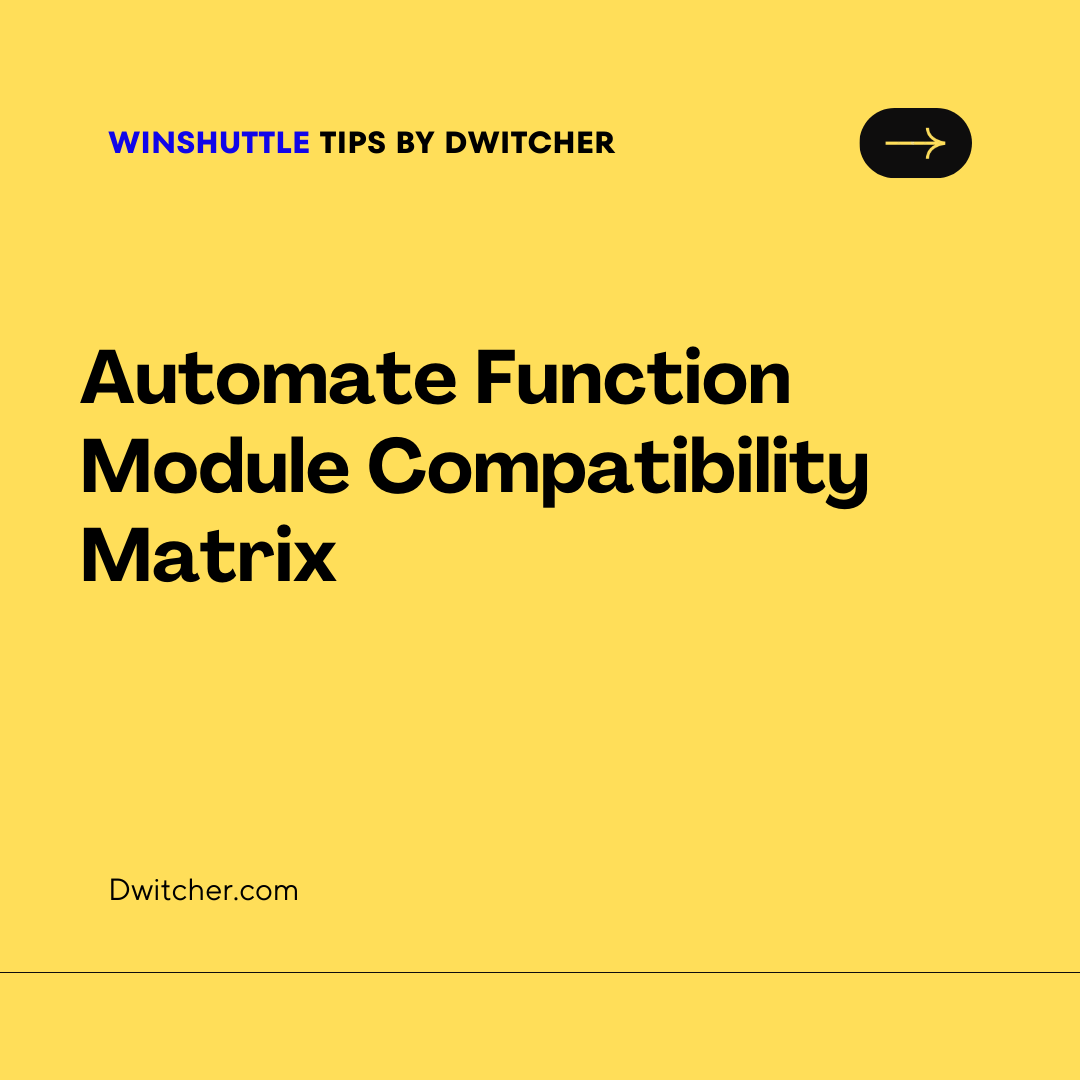 You are currently viewing Compatibility Matrix :Automate Function Module