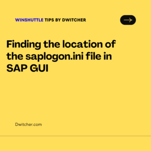 Read more about the article Find the location of the saplogon.ini file in SAP GUI
