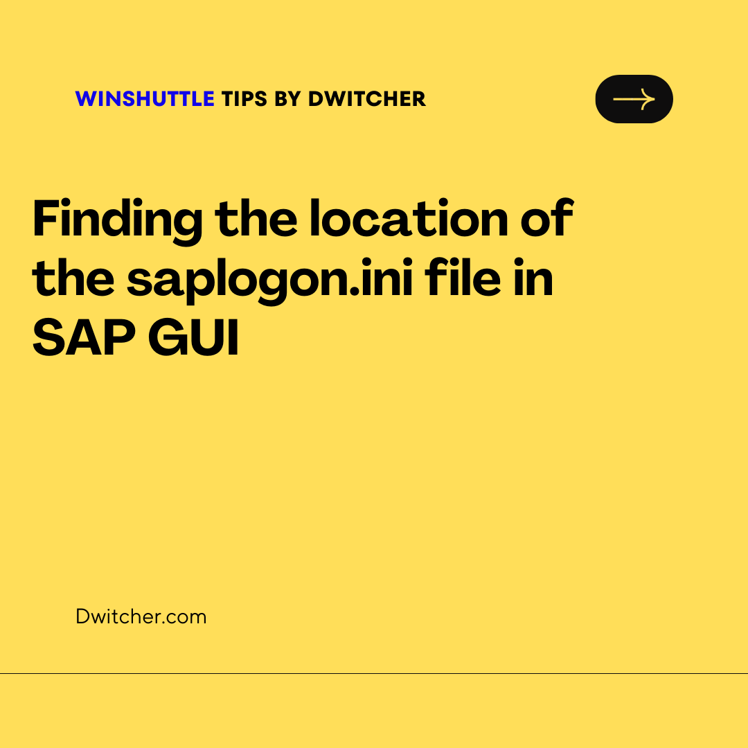 You are currently viewing Find the location of the saplogon.ini file in SAP GUI