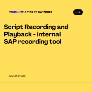 Read more about the article Script Recording and Playback – internal SAP recording tool