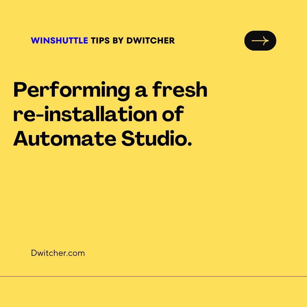 Read more about the article Attempting a fresh installation of Automate Studio