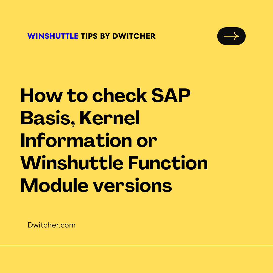 Read more about the article Check SAP Basis, Kernel Information or Winshuttle Function Module.