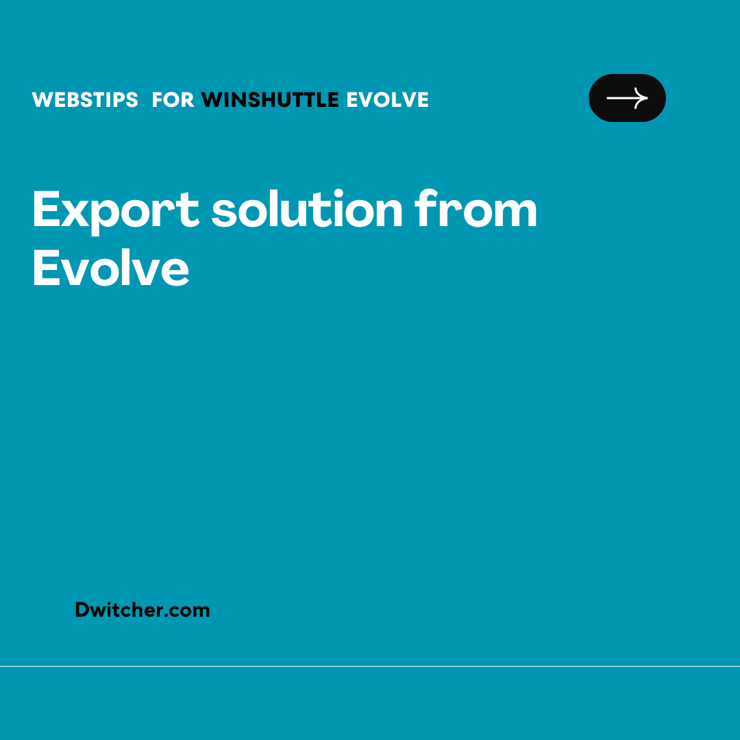 Read more about the article Export solution from Evolve