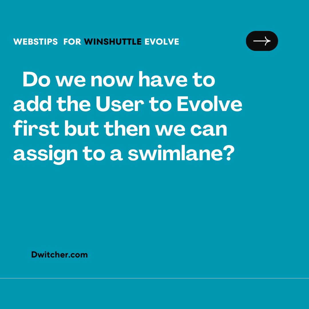 Read more about the article Is it necessary to add the User to Evolve before assigning them to a swimlane?