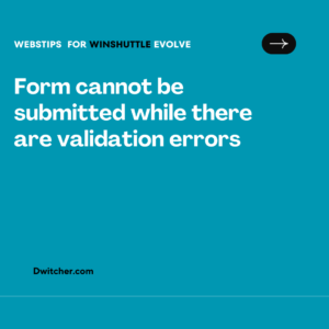 Read more about the article The form cannot be submitted due to validation errors, specifically related to a format issue when comparing two fields.