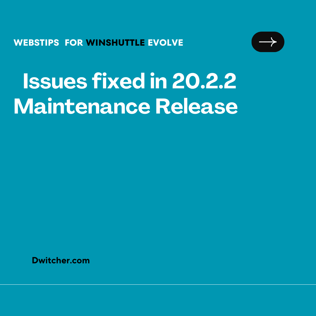Read more about the article Issues fixed in 20.2.2 Maintenance Release